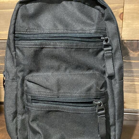Madden Black Three Compartment Sling Travel Bag - Picture 3 of 12